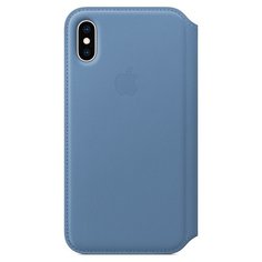 Чехол Apple Folio кожаный для Apple iPhone XS cornflower