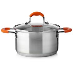 Кастрюля Esprado Tezoro 3,5 л, серебристый/оранжевый