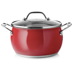 Кастрюля Esprado Turia 6,7 л, серебристый/красный