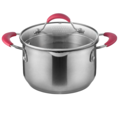 Кастрюля Esprado La Vida 3,8 л, стальной/красный