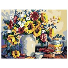 Color Kit Картина по номерам "Натюрморт с подсолнухами" 30х40 см (KS049)