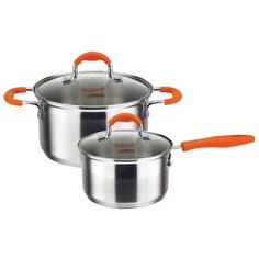 Набор посуды Esprado Tezoro 4 пр. стальной/оранжевый