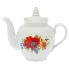 Дулёвский фарфор Заварочный чайник Гранатовый 900 мл полевой мак