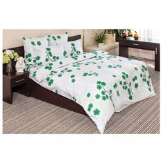 Постельное белье семейное Ночь Нежна Зигзаг удачи 50 х 70 см бязь белый/зеленый