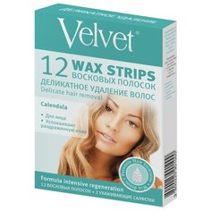 Velvet Восковые полоски Деликатное удаление волос 12 шт.