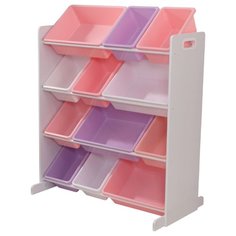 Стеллаж KidKraft Sort It & Store it 83х48х92 см белый/пастель