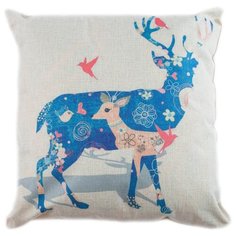 Чехол для подушки Pastel Синий олень 45х45 см (1315502) бежевый
