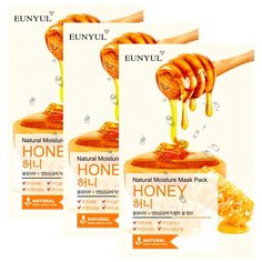 Eunyul тканевая маска Natural Moisture Mask Pack с медом, 23 мл, 3 шт.