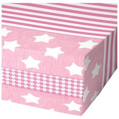 Простыня Ночь Нежна Звезды 90 х 200 см розовый