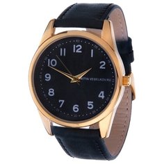 Наручные часы Mitya Veselkov Правильные цифры на черном (Gold-29)