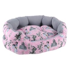 Лежак для собак, для кошек Fauna International Tokyo Pink L (FIDB-8012) 62х46х18 см розовый/серый