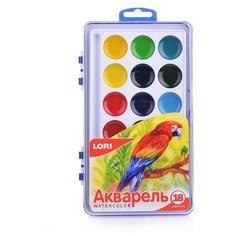 LORI Акварельные краски 18 цветов без кисти (Акв-003)