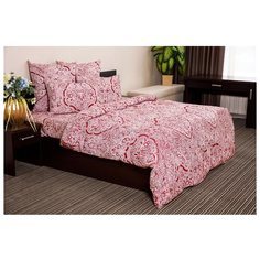 Постельное белье евростандарт Ночь Нежна Таксим 50х70 см, поплин бордо