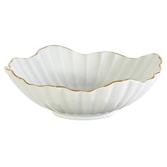 Добрушский фарфоровый завод Салатник Жемчужный с золотом 1 л белый