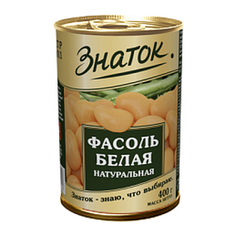 Фасоль Знаток белая, жестяная банка 400 г