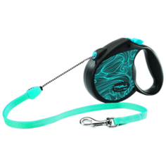 Поводок-рулетка для собак Triol Colour M тросовый голубой/черный 5 м