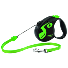 Поводок-рулетка для собак Triol Colour Dog S тросовый зеленый/черный 5 м