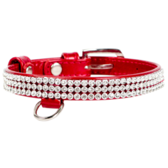 Ошейник COLLAR Brilliance полотно стразы 3308/3334/3335 21-29 см красный