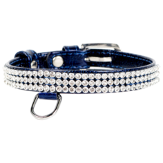 Ошейник COLLAR Brilliance полотно стразы 3308/3334/3335 21-29 см синий