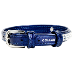 Ошейник COLLAR Brilliance полотно стразы 3025/3155/3156 27-36 см синий