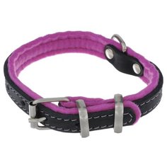 Ошейник Аркон Фетр (оф16) 26-34 см черный/фиолетовый