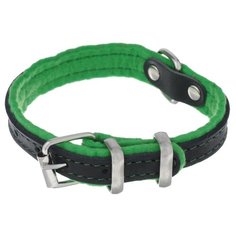 Ошейник Аркон Фетр (оф16) 26-34 см черный/зеленый