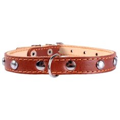 Ошейник COLLAR двойной с украшением 0142 32-40 см коричневый