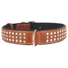 Ошейник COLLAR Soft с мет. украшениями 7214/7215 46-60 см коричневый верх