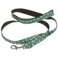 Поводок для собак PerseiLine Футбол ОДФ-1 зеленый / черный 1.2 м 25 мм