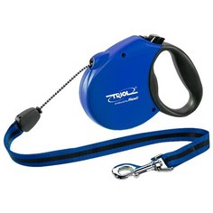 Поводок-рулетка для собак Triol Standard Soft M тросовый синий 5 м