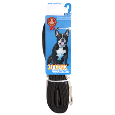 Поводок для собак Зооник капроновый с латексной нитью "Лайт" черный 2 м 20 мм