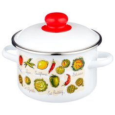 Кастрюля Appetite Гратен 2 л, белый/зеленый
