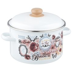 Кастрюля Appetite Roses 5,5 л, белый/бежевый