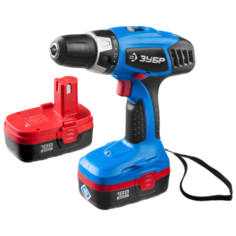 Аккумуляторная дрель-шуруповерт ЗУБР ЗДА-18-2 КИН20 new 40 Н·м синий/черный