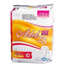 Adel 28 прокладки Womens sanitary napkins Luxe Super Large 10 шт.