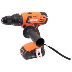 Ударная аккумуляторная дрель-шуруповерт SAFUN CDI-18 PROFI 45 Н·м оранжевый/черный
