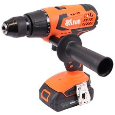 Аккумуляторная дрель-шуруповерт SAFUN CD-18 PROFI 45 Н·м оранжевый/черный