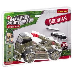 Винтовой конструктор BONDIBON С отверткой ВВ3384 Военная машина