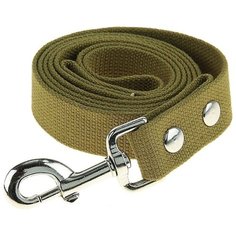 Поводок для собак Киспис с усиленным карабином до 300 кг хаки 2 м