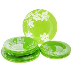 Столовый сервиз Luminarc Cotton Flower 18 предметов зеленый