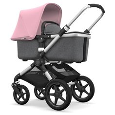 Универсальная коляска Bugaboo Fox (2 в 1) Alu/Grey melange/Soft pink, цвет шасси: серебристый