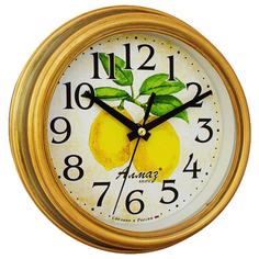 Часы настенные кварцевые Алмаз C37 состаренное золото/бежевый