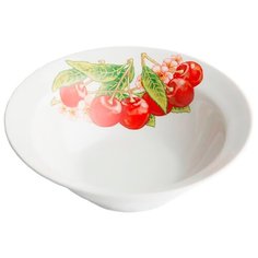 Дулёвский фарфор Миска круглая Вишня 300 мл белый