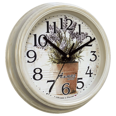 Часы настенные кварцевые Алмаз C31 бежевый