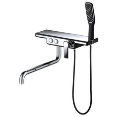 Смеситель для ванны с душем D&K DA144331x однорычажный лейка в комплекте двухцветный черный/хром DK