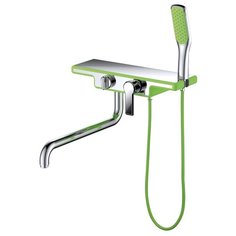 Смеситель для ванны с душем D&K DA145331x однорычажный лейка в комплекте двухцветный зеленый/хром DK