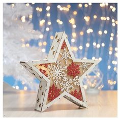 Фигурка Luazon Звезда Снежинки бежевый/красный