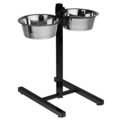Подставка Пижон регулируемая с двумя мисками для собак 1.55 л металл