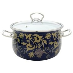 Кастрюля Savasan Ренессанс 1435 5 л, синий/золотистый
