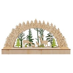 Фигурка NEON-NIGHT Семейство оленей 15,7 см бежевый